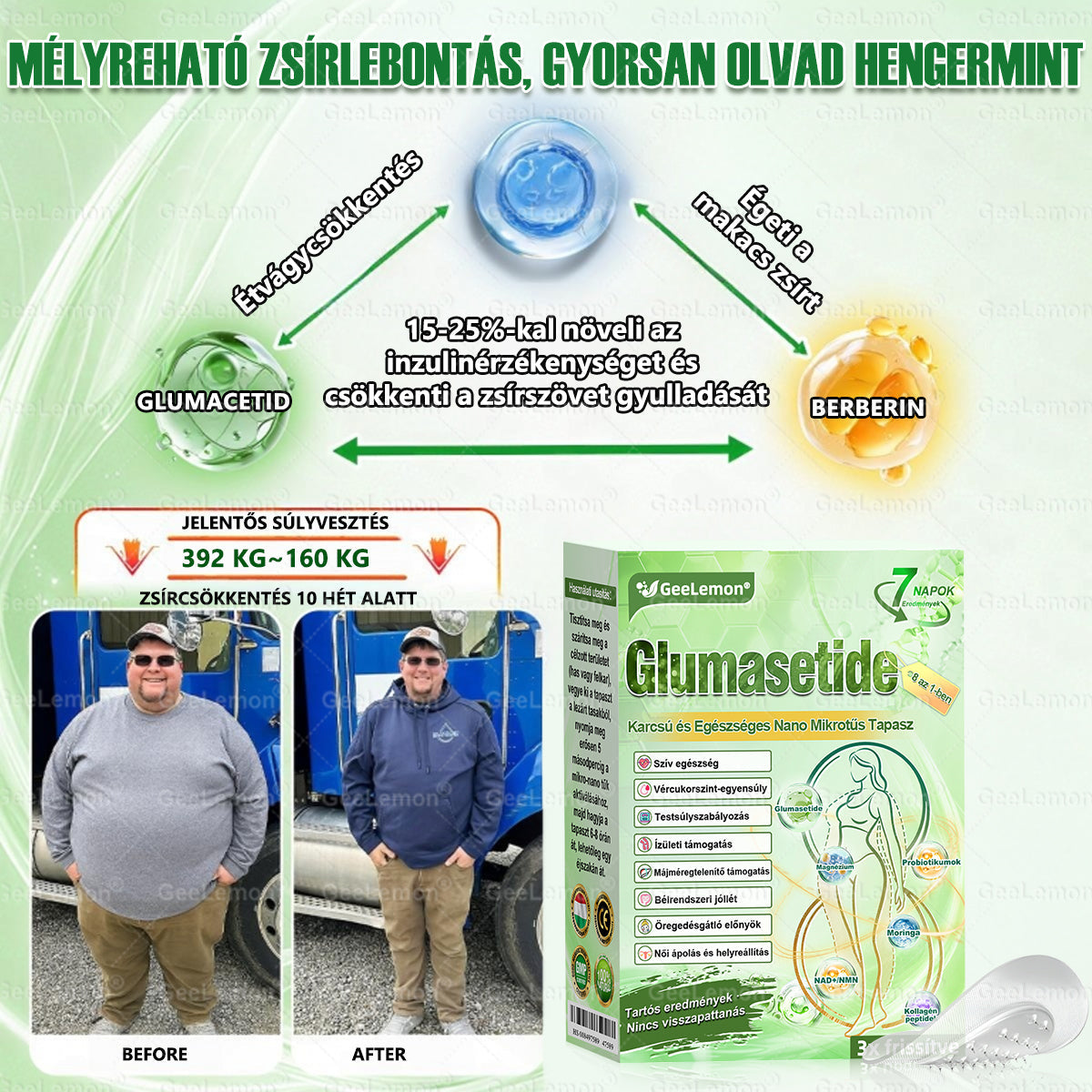 👉 Hivatalos tanúsítás🔥 Több ezer elégedett felhasználó Magyarországon| 🤍𝐆𝐞𝑒𝐿𝑒𝐦𝐨𝐧® Glumasetide 10 az 1-ben Karcsú és Egészséges Nano Mikrotűs Tapasz 🇭🇺