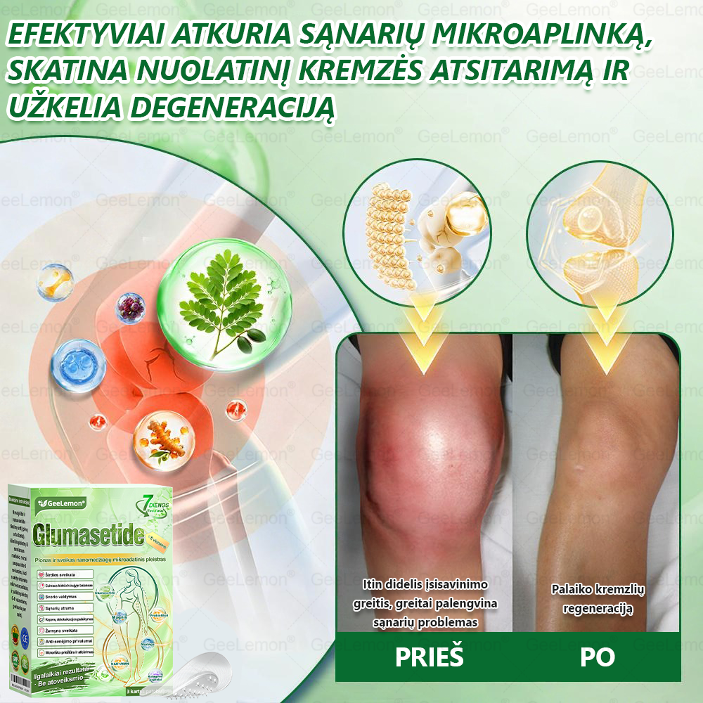 🎁Rekomenduojama Santaros klinikų · 👩‍⚕️ Oficiali „Eurovaistinė“ vaistinė🎁 𝐆𝐞𝑒𝐿𝑒𝐦𝐨𝐧® 𝐆𝐥𝐮𝐦𝐚𝐬𝐞𝐭𝐢𝐝𝐞 8 viename Liekninantis ir sveikatinantis nano pleistras su mikroadatomis 🇱🇹 (Tik kartą per dieną, matomi pokyčiai jau per 7 dienas)  ✅