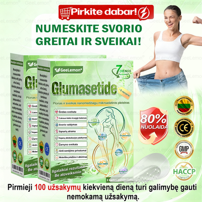 🎁Rekomenduojama Santaros klinikų · 👩‍⚕️ Oficiali „Eurovaistinė“ vaistinė🎁 𝐆𝐞𝑒𝐿𝑒𝐦𝐨𝐧® 𝐆𝐥𝐮𝐦𝐚𝐬𝐞𝐭𝐢𝐝𝐞 8 viename Liekninantis ir sveikatinantis nano pleistras su mikroadatomis 🇱🇹 (Tik kartą per dieną, matomi pokyčiai jau per 7 dienas)  ✅