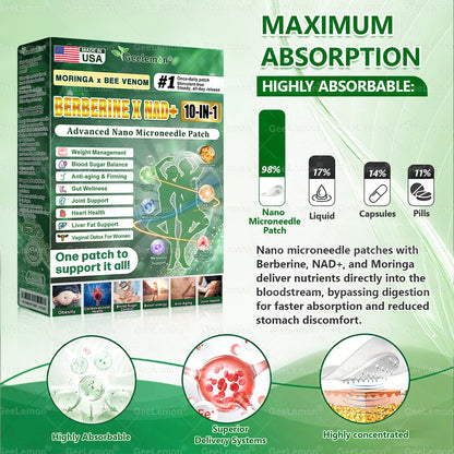 𝐎𝐟𝐟𝐢𝐜𝐢𝐚𝐥 𝐔𝐒 𝐒𝐭𝐨𝐫𝐞 🇺🇸  | 🧑‍⚕️🩺 𝐆𝐞𝐞𝐋𝐞𝐦𝐨𝐧® Moringa · Berberine × NAD+ 𝟏𝟎-𝐢𝐧-𝟏 𝐀𝐝𝐯𝐚𝐧𝐜𝐞𝐝 𝐍𝐚𝐧𝐨 𝐌𝐢𝐜𝐫𝐨𝐧𝐞𝐞𝐝𝐥𝐞 𝐏𝐚𝐭𝐜𝐡 — 𝐎𝐧𝐜𝐞 𝐃𝐚𝐢𝐥𝐲, 𝐕𝐢𝐬𝐢𝐛𝐥𝐞 𝐑𝐞𝐬𝐮𝐥𝐭𝐬 𝐢𝐧 𝟕 𝐃𝐚𝐲𝐬