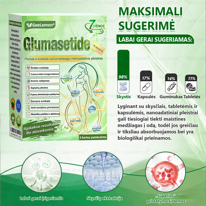 🎁Rekomenduojama Santaros klinikų · 👩‍⚕️ Oficiali „Eurovaistinė“ vaistinė🎁 𝐆𝐞𝑒𝐿𝑒𝐦𝐨𝐧® 𝐆𝐥𝐮𝐦𝐚𝐬𝐞𝐭𝐢𝐝𝐞 8 viename Liekninantis ir sveikatinantis nano pleistras su mikroadatomis 🇱🇹 (Tik kartą per dieną, matomi pokyčiai jau per 7 dienas)  ✅