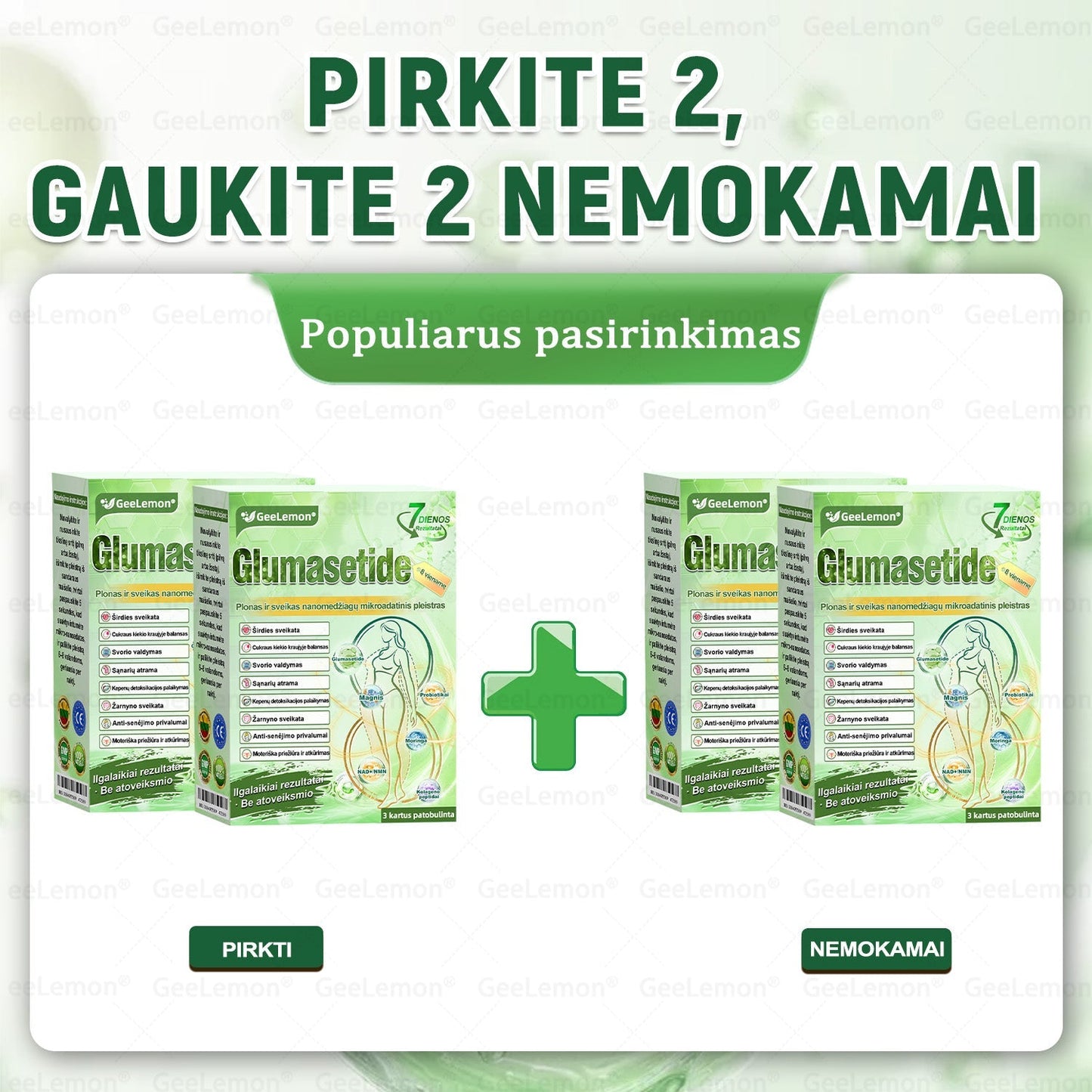 🎁Rekomenduojama Santaros klinikų · 👩‍⚕️ Oficiali „Eurovaistinė“ vaistinė🎁 𝐆𝐞𝑒𝐿𝑒𝐦𝐨𝐧® 𝐆𝐥𝐮𝐦𝐚𝐬𝐞𝐭𝐢𝐝𝐞 8 viename Liekninantis ir sveikatinantis nano pleistras su mikroadatomis 🇱🇹 (Tik kartą per dieną, matomi pokyčiai jau per 7 dienas)  ✅