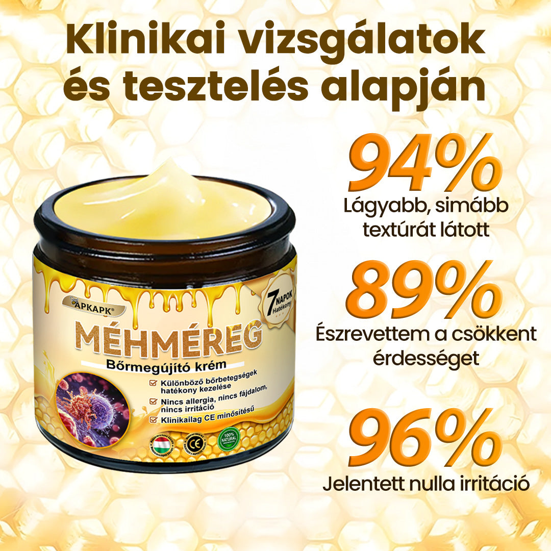 Fájdalommentesen és hatékonyan távolítja el a különböző szemölcsökety👨‍⚕️ APKAPK® Méhméreg Bőrmegújító Krém segít eltávolítani a közönséges, talpi, lapos és fonalas szemölcsöket, valamint a papillómákat