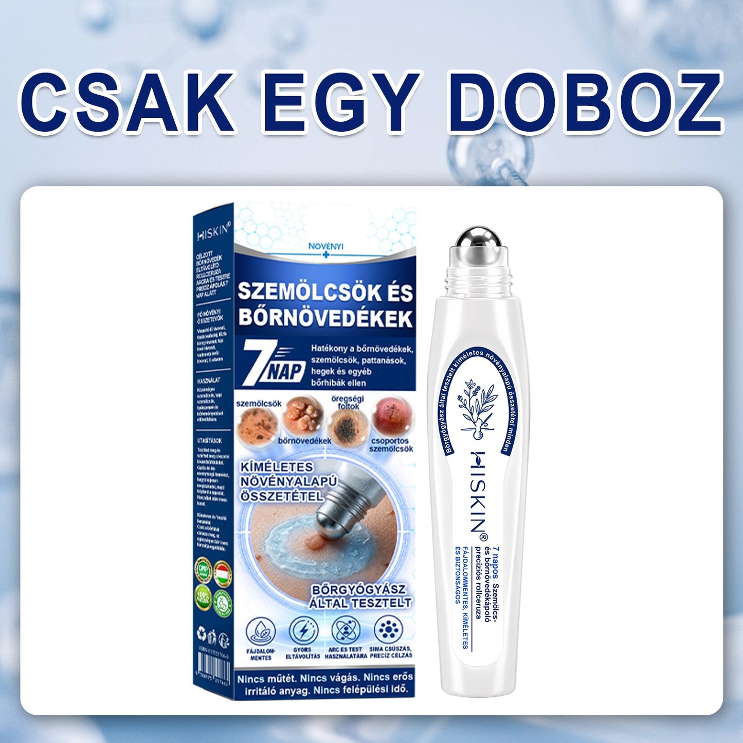 Hivatalos Márkabolt | 🚢 Hiskin® 7 napos Szemölcseltávolító Roll-on Ápoló Folyadék (Fájdalommentes rollerball technológia, hegek nélkül)